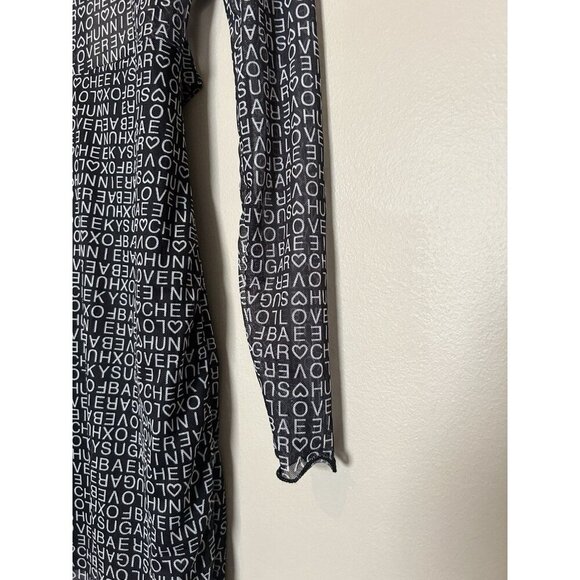 Princess Polly Text Me Dress Womens 10 Black NWT Sexy Mini Sheer Cut Out E-Girl - Picture 7 of 14